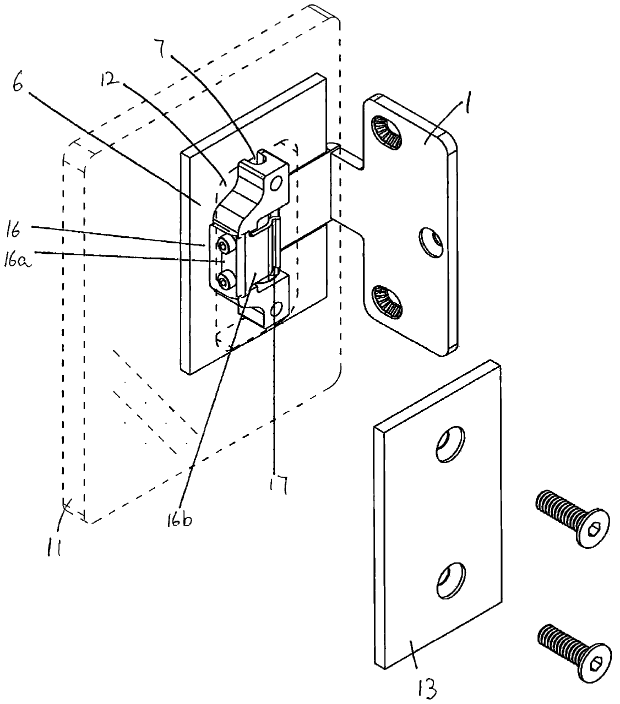 Hinge for glass doors