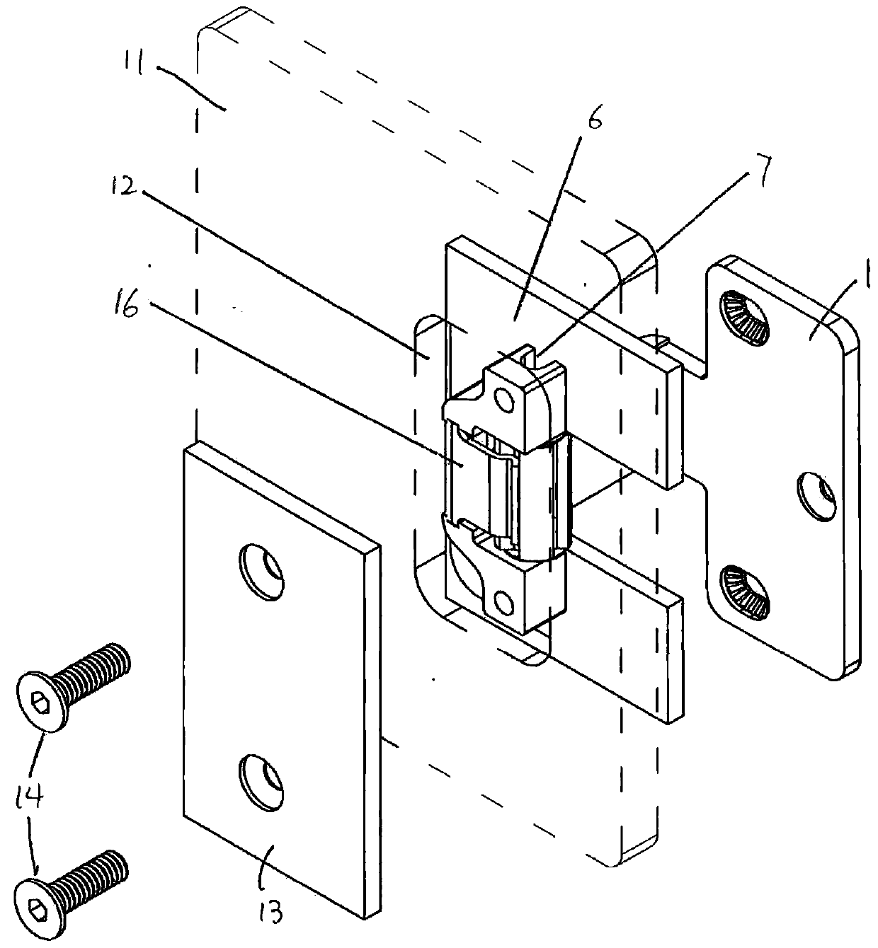 Hinge for glass doors