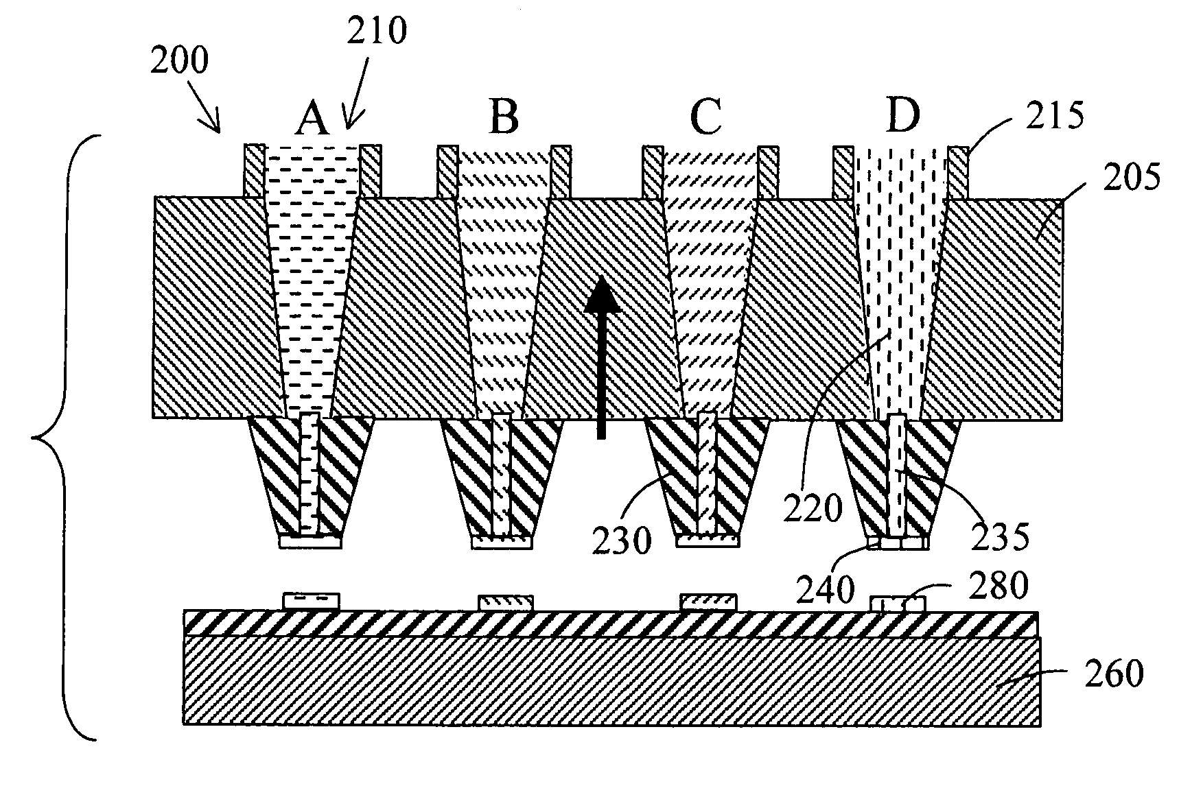 Micro-fabricated stamp array for depositing biologic diagnostic testing samples on bio-bindable surface