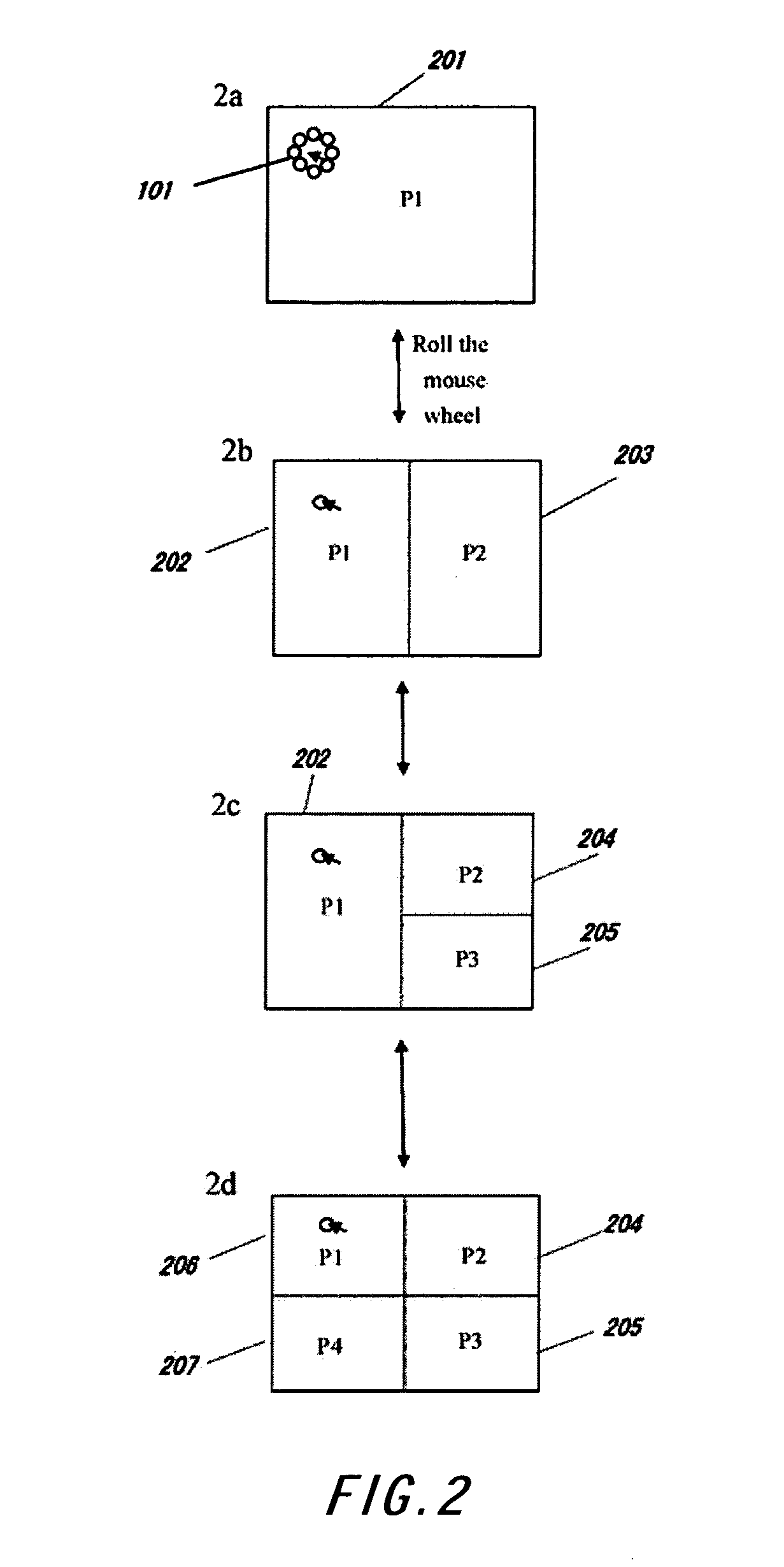 Method for manipulating pictures via a wheel mouse