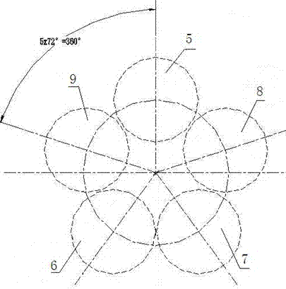 A five-cylinder diesel engine crankshaft balance system