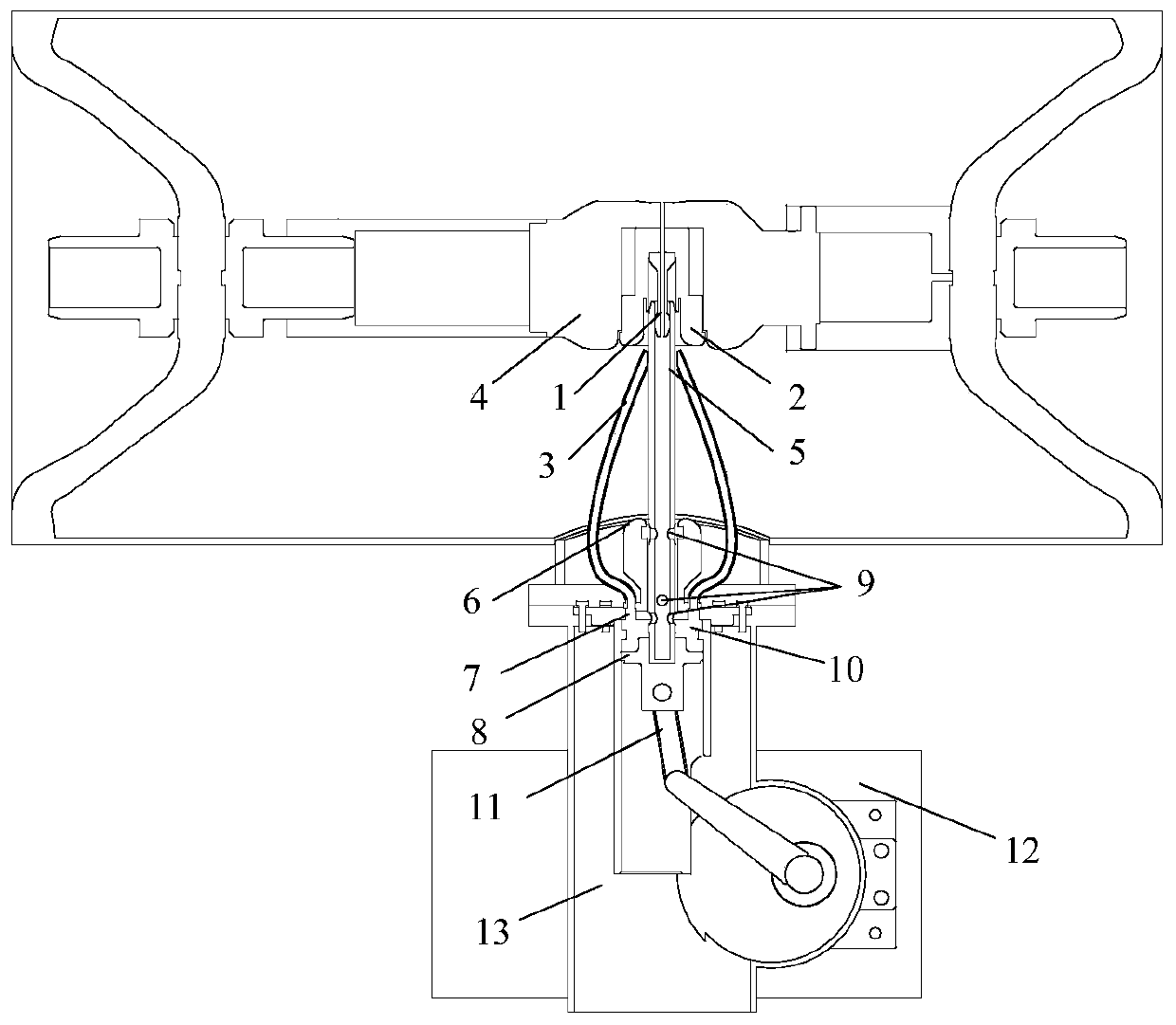 Quick grounding switch with arc extinguishing device