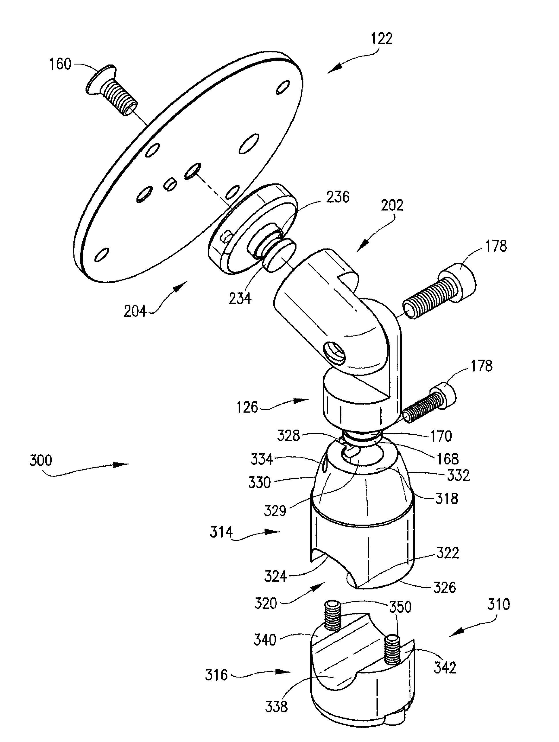 Scooter device mounting assembly