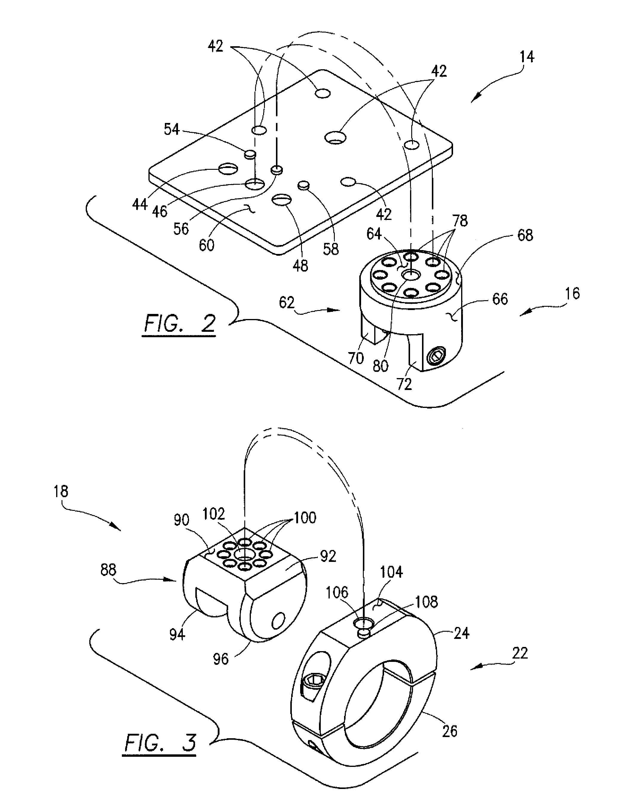 Scooter device mounting assembly