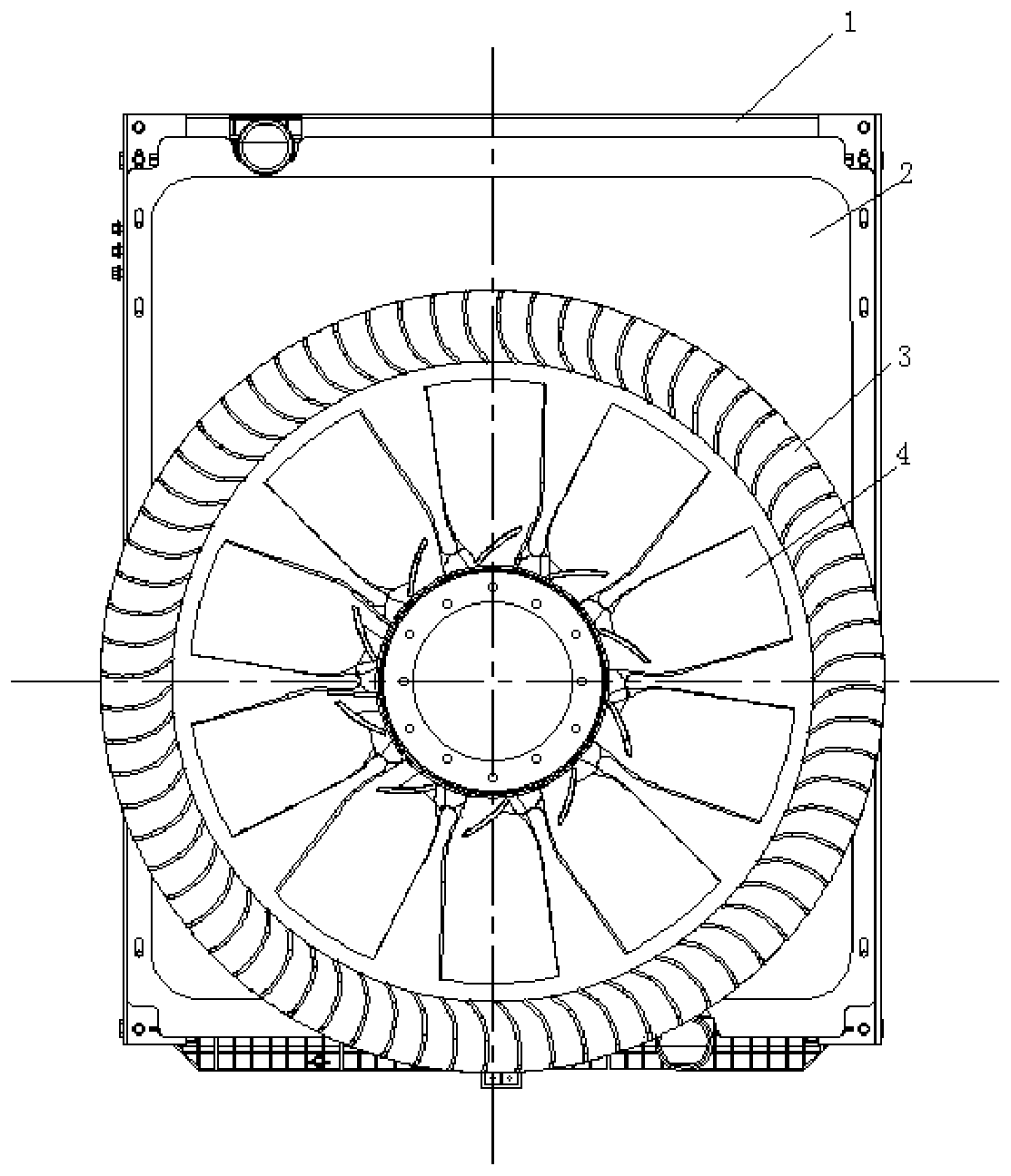 Flow guiding and cooling system comprising fan and flow guiding structure