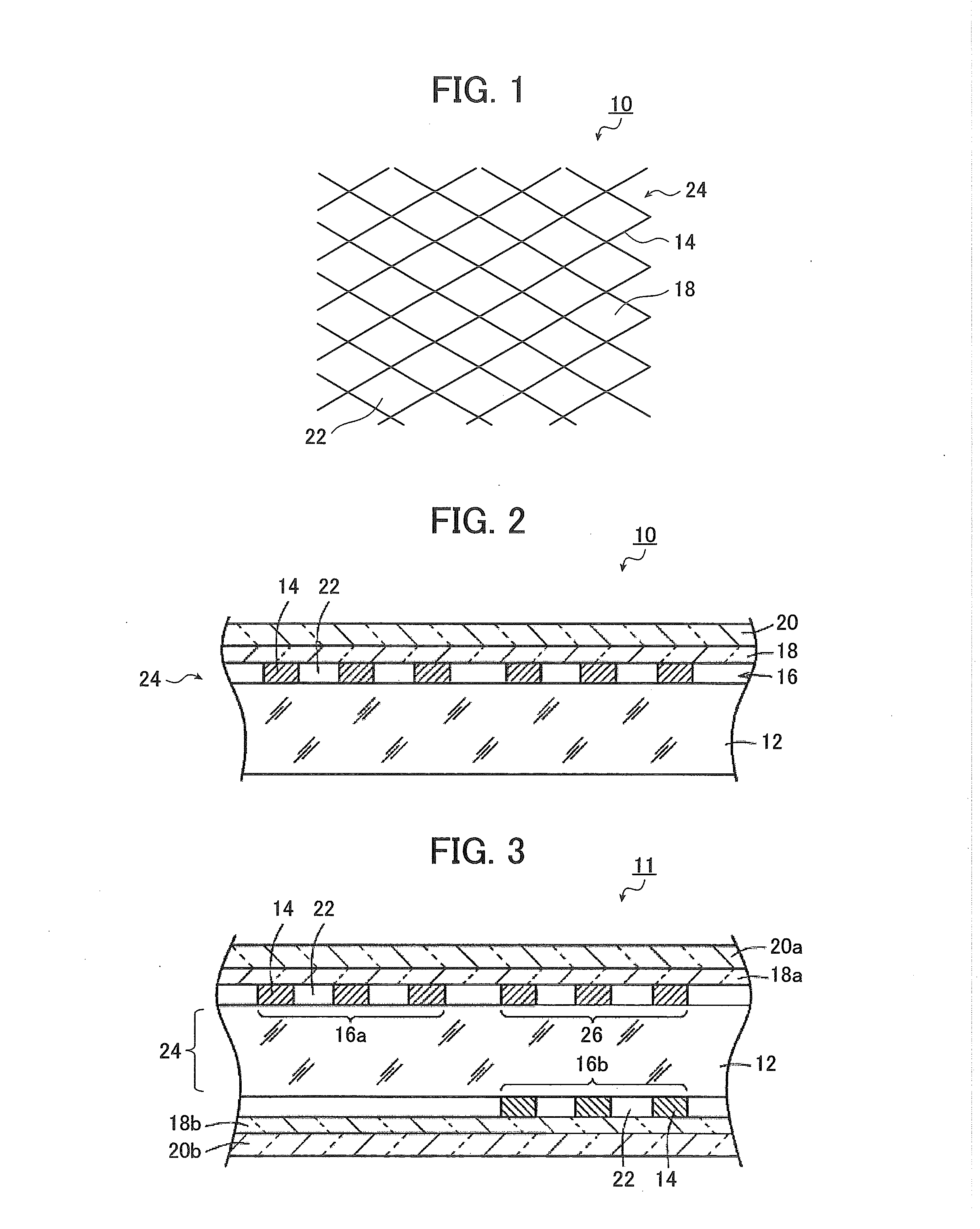 Conductive film, display device and touch panel comprising same, and conductive film pattern determination method