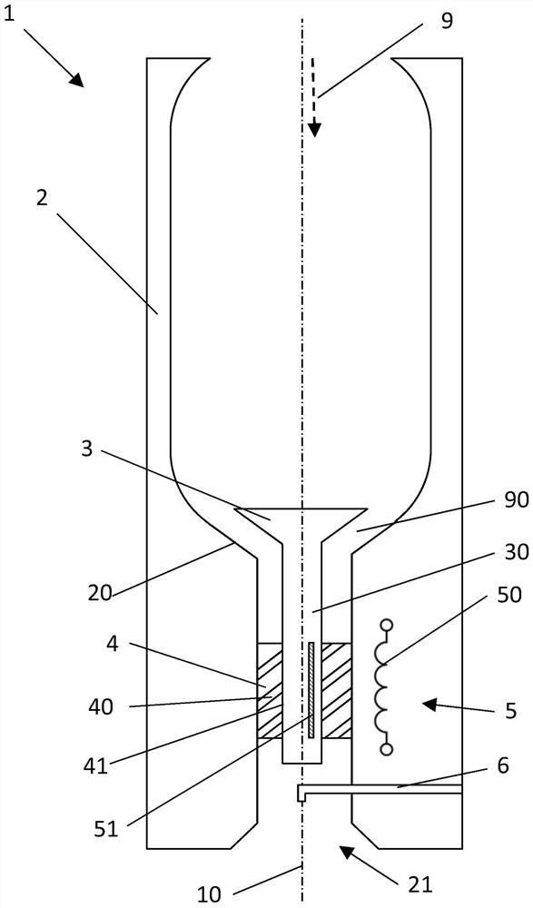 Device for filling filled products