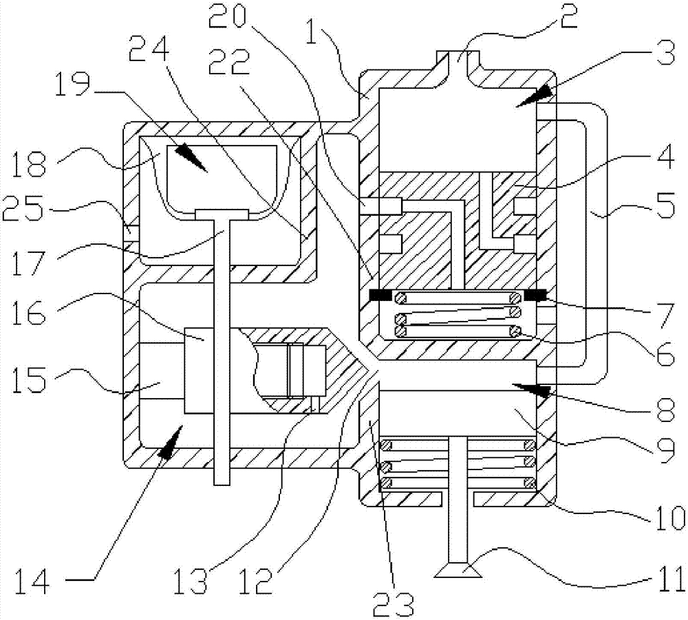 Turbocharger deflation valve capable of being self-adapted to height above sea level