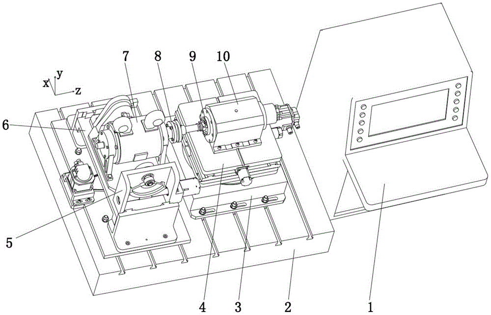 Machine tool electric spindle reliability test bench centering adjustment device