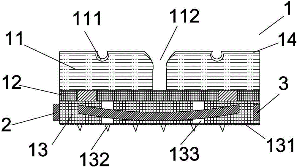 Connecting structure for wear-resistant floor tiles