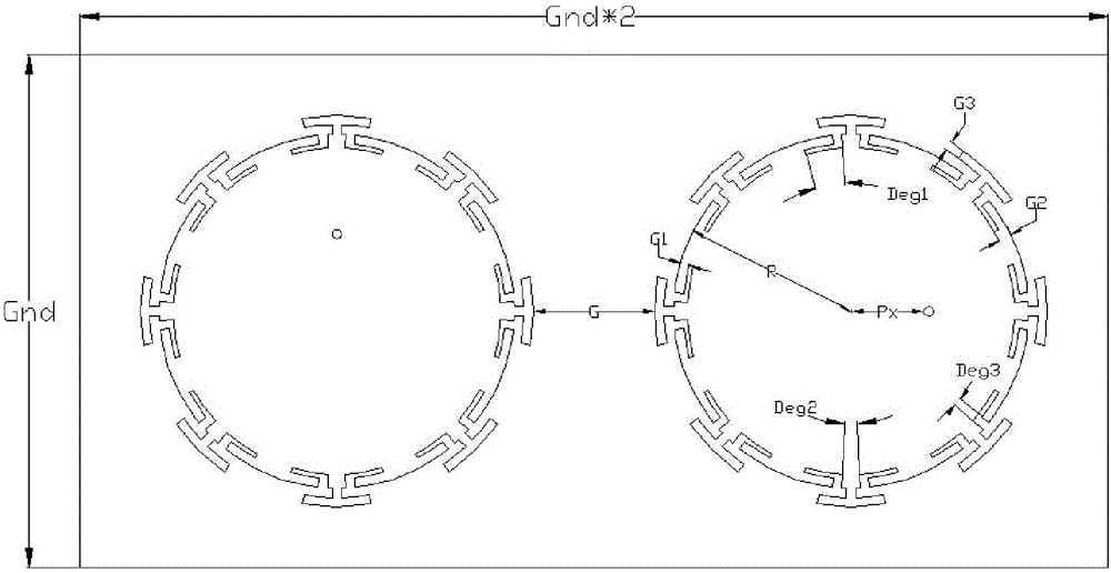 B1/L1 broadband satellite antenna based on T-shaped balance load of L-shaped slot