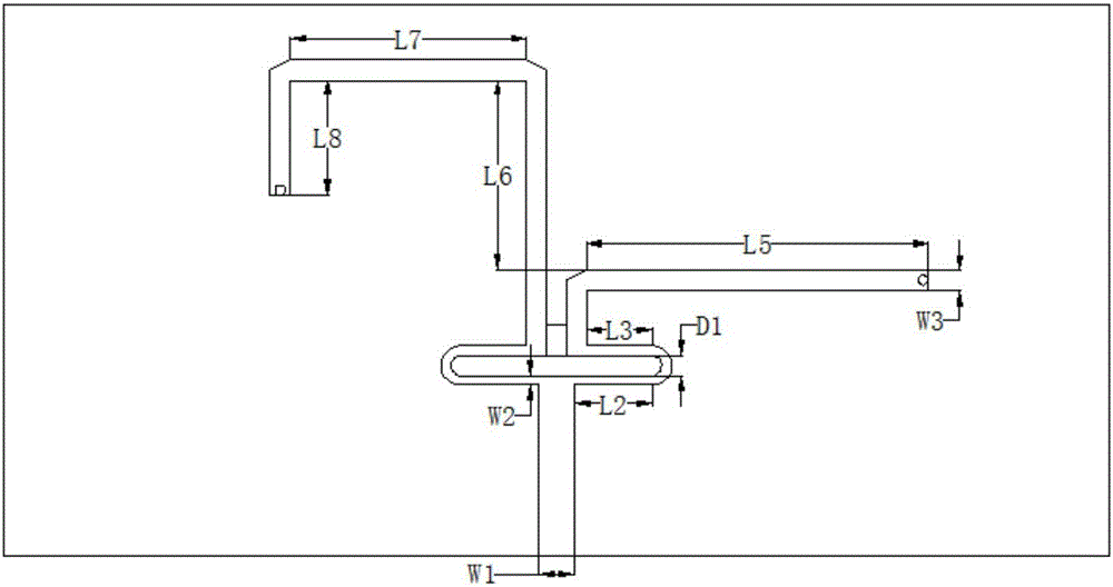 B1/L1 broadband satellite antenna based on T-shaped balance load of L-shaped slot