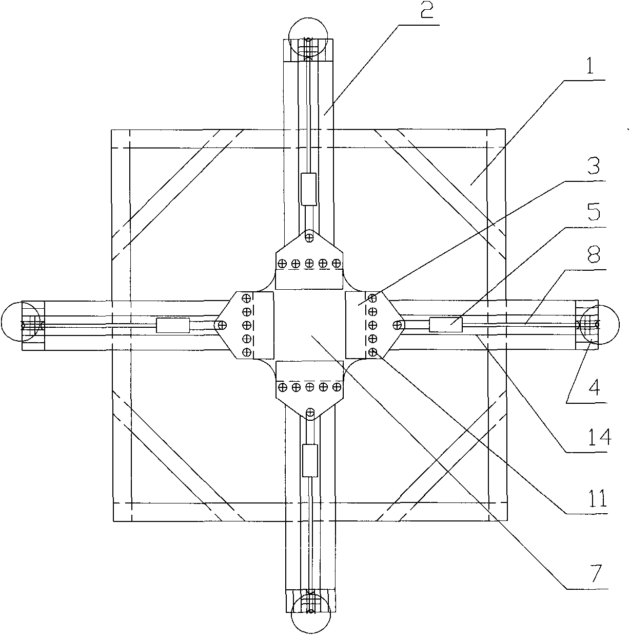 Geosynthetic biaxial tension creep tester