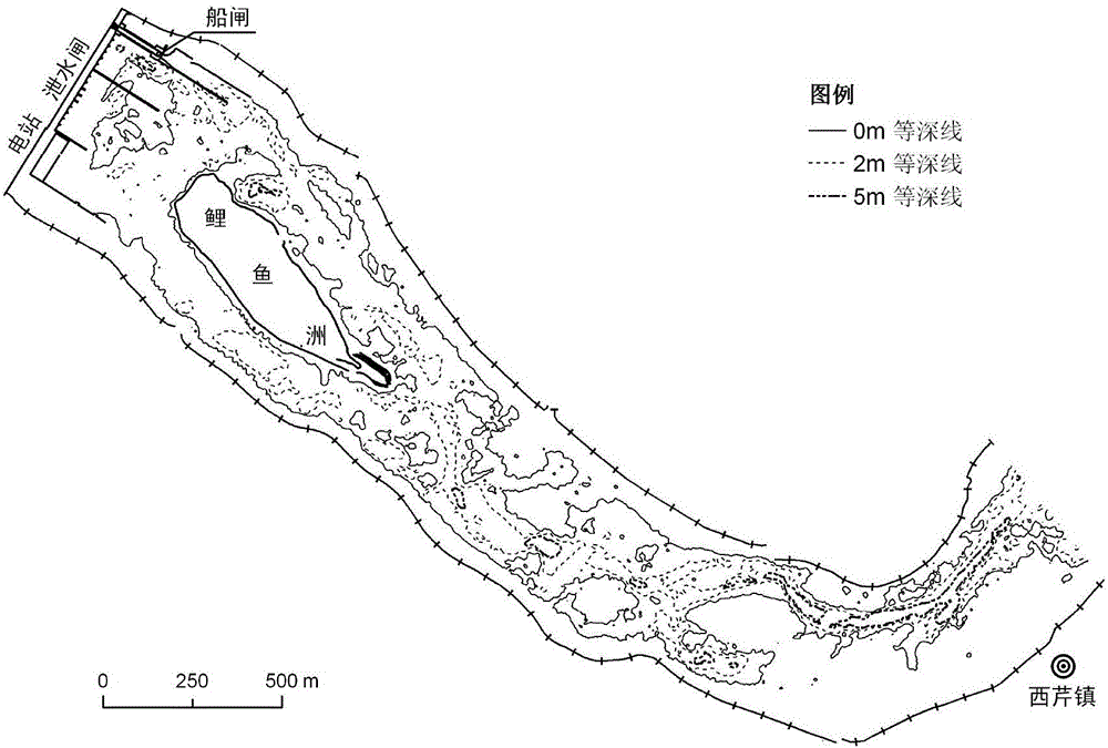 Treating method for descending of water level of channel on downstream near-dam section of ship lock in inland river