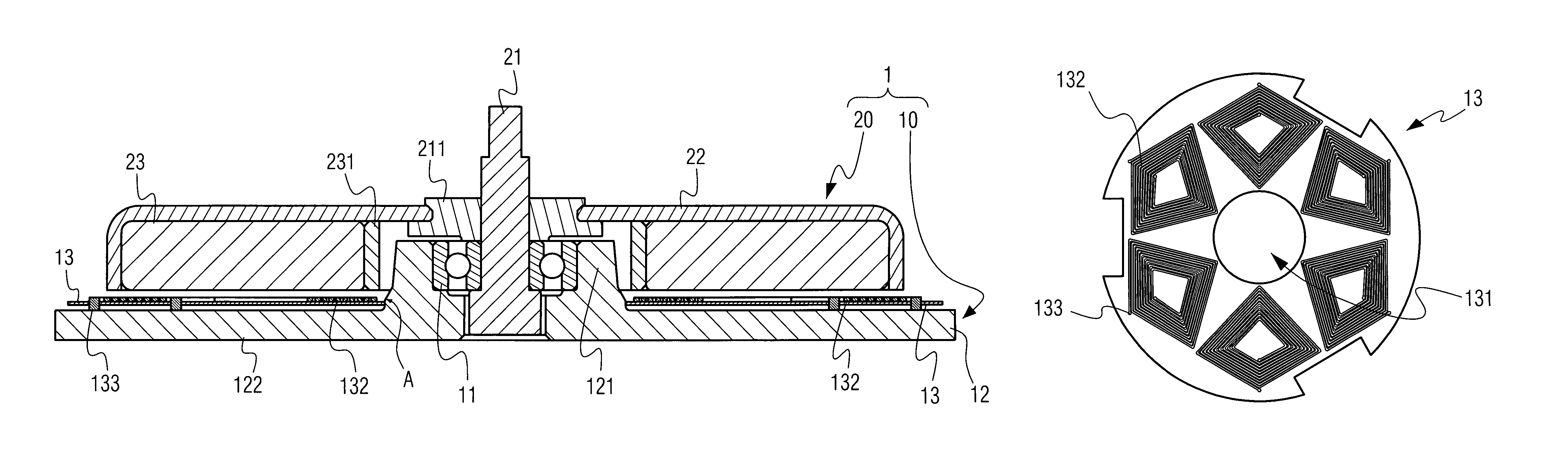 Ultra-thin motor structure