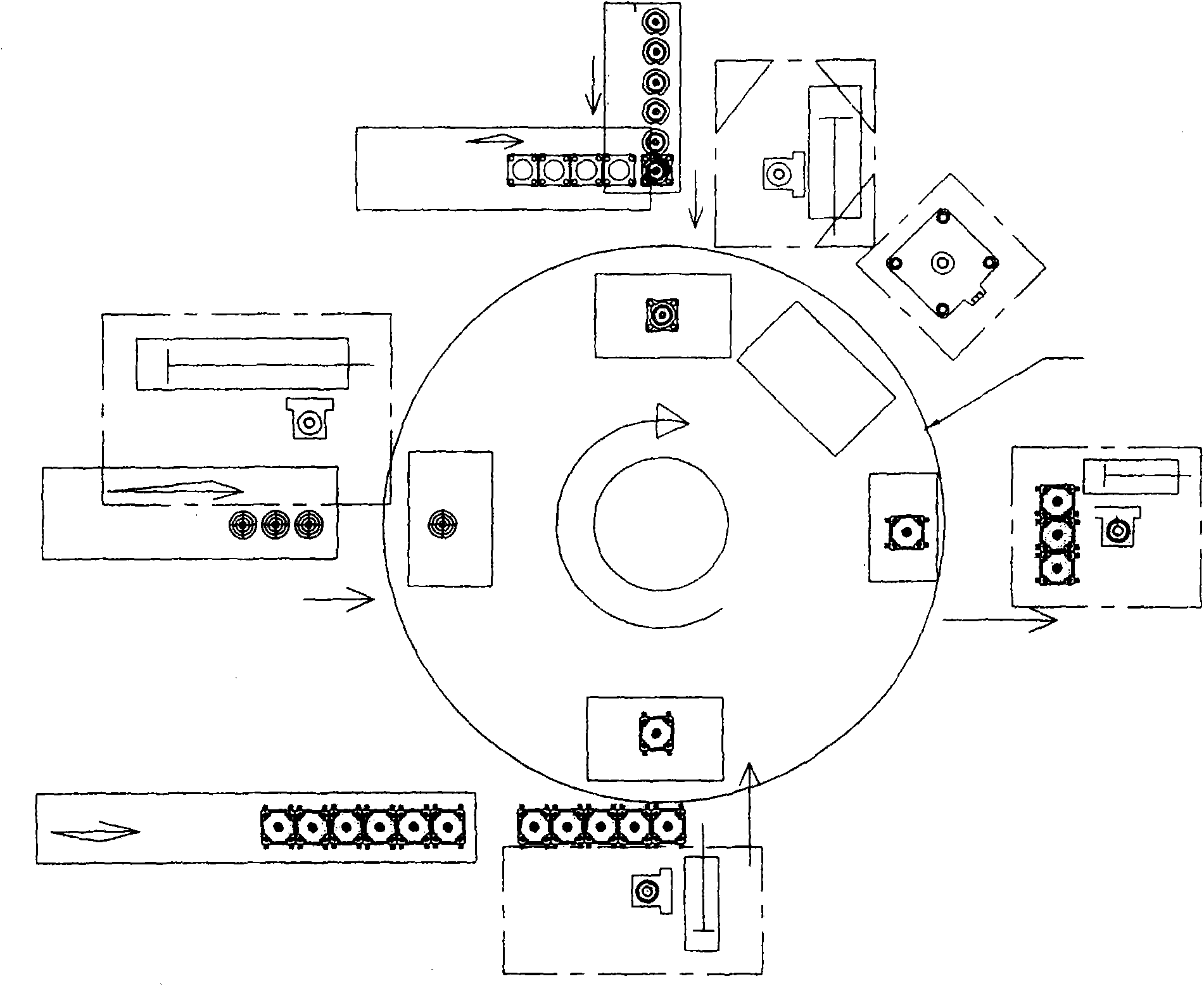 Automatic assembling machine of light touch switch