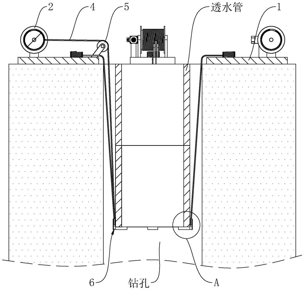 High-water-level long spiral well completion construction process