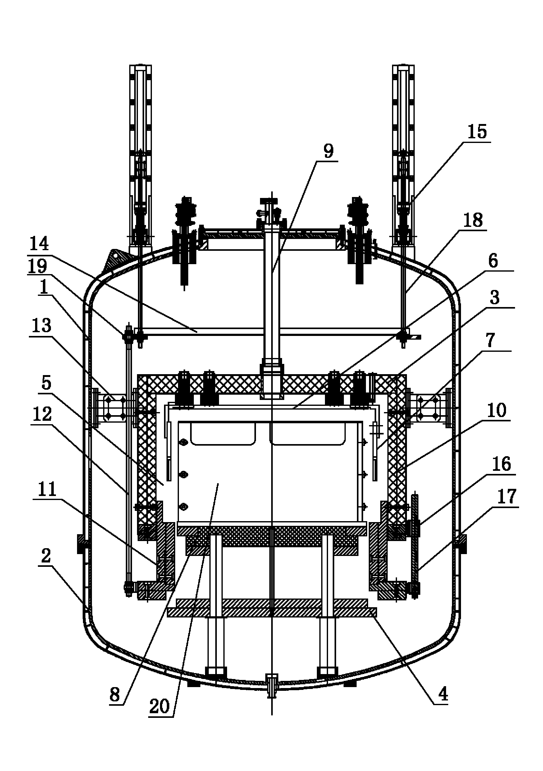 Three-stage thermal field of polysilicon ingot furnace