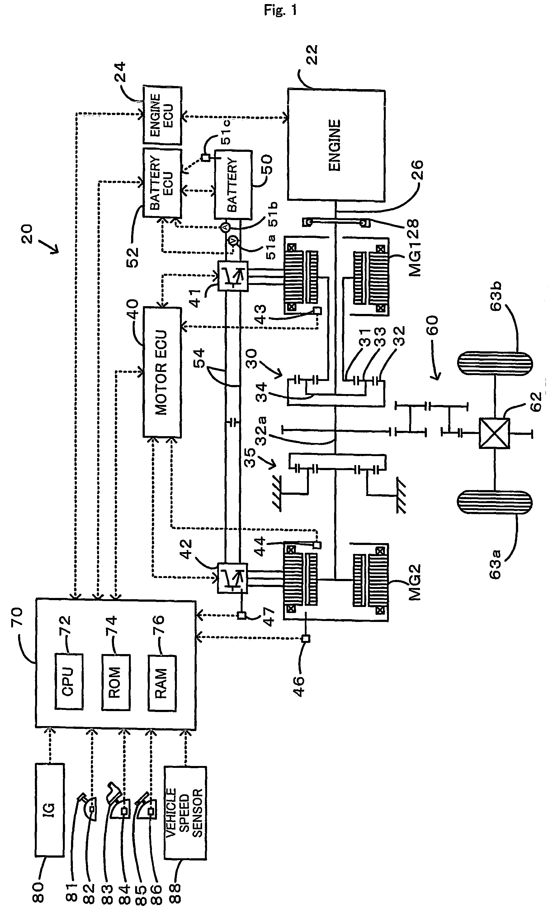 Power output apparatus for hybrid vehicle