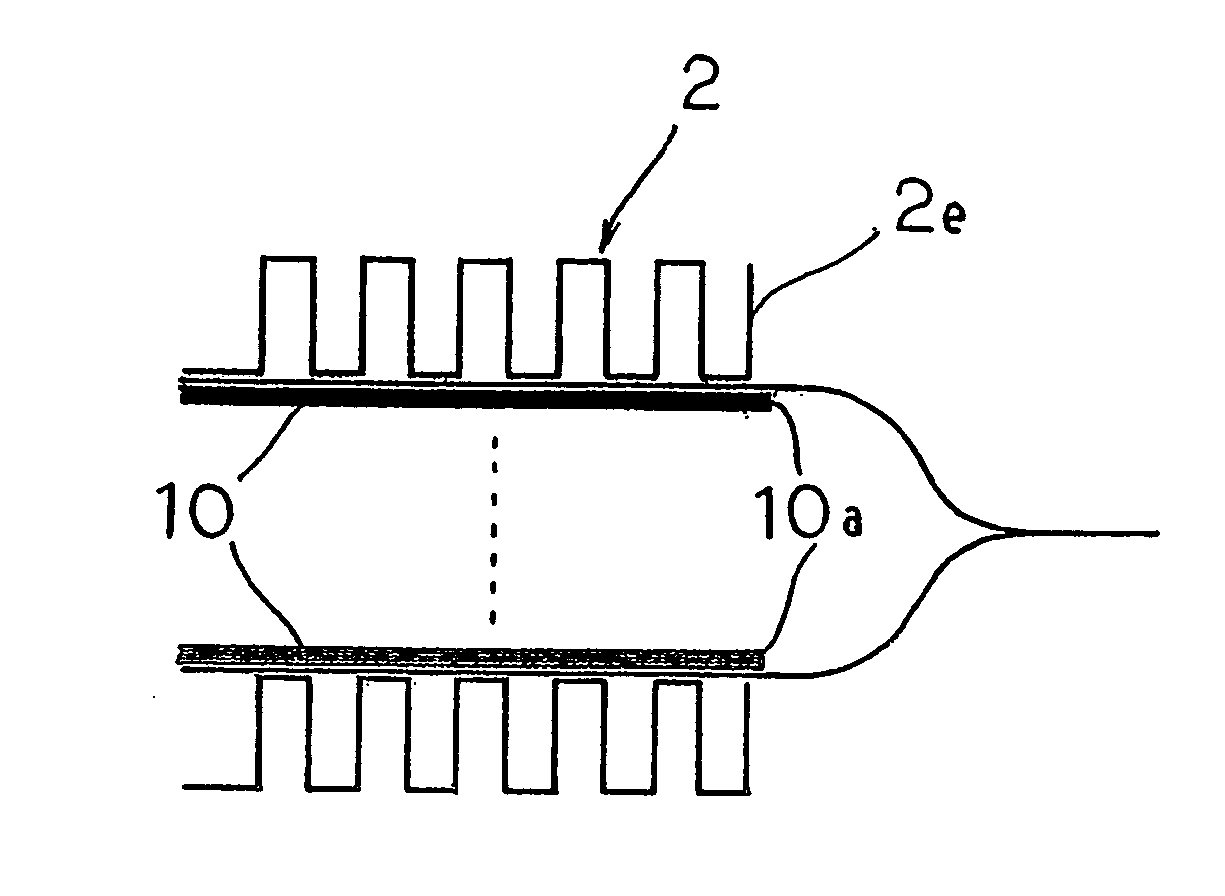 Radiating member for laminated battery and method of manufacturing the same