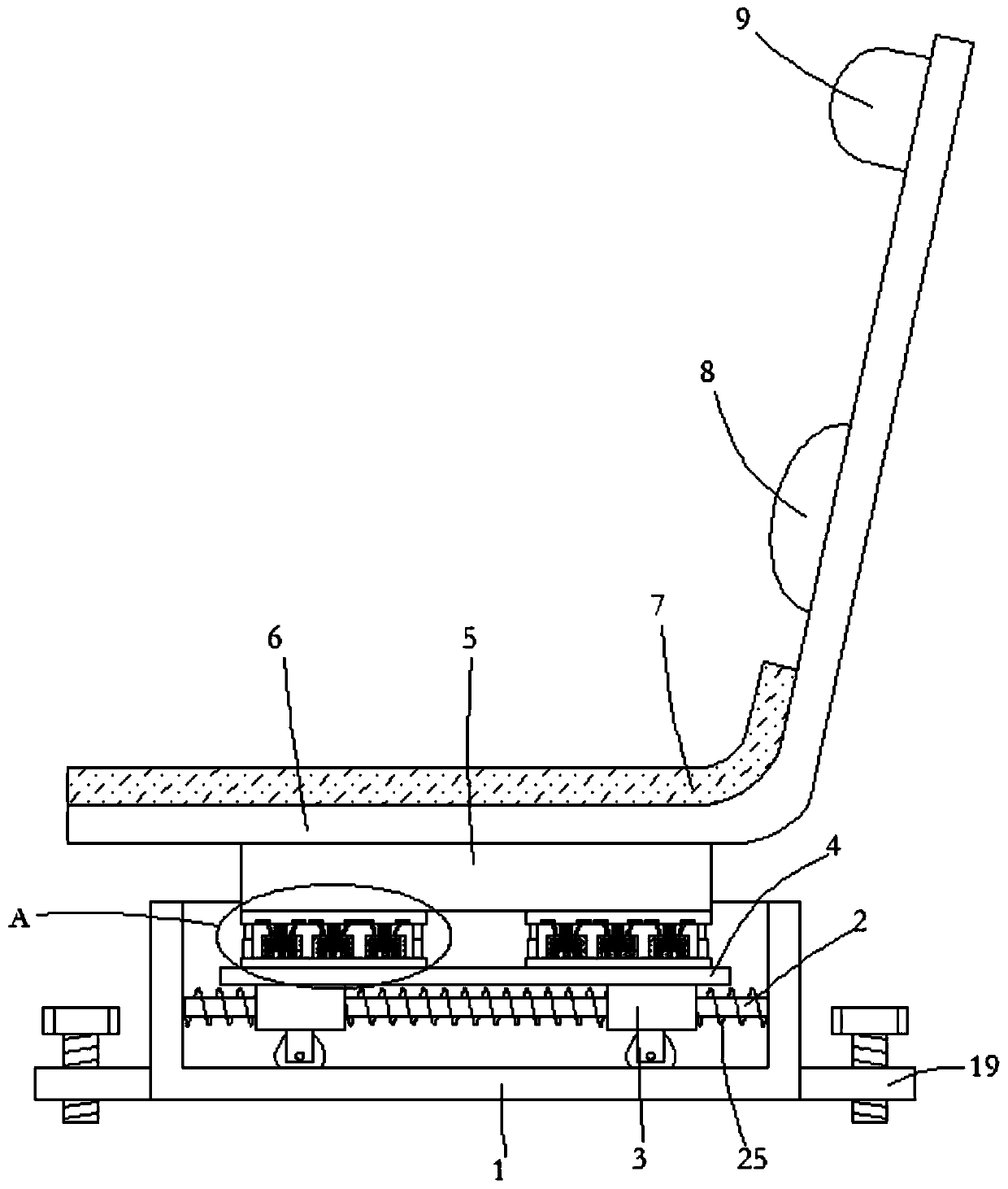 Bus seat with buffering function