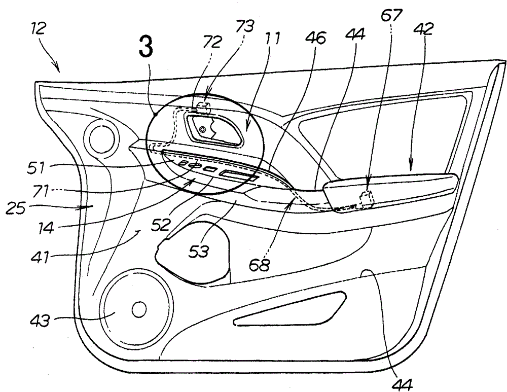 Lighting device and door lining using same