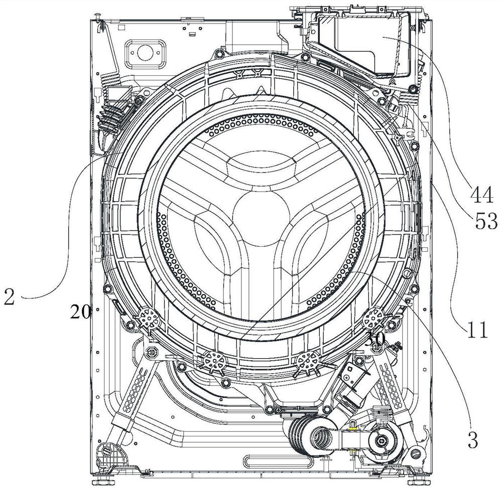 Clothes treatment device with heat pump drying function