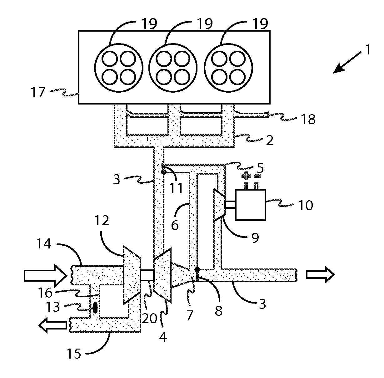 Internal combustion engine with exhaust gas turbocharger