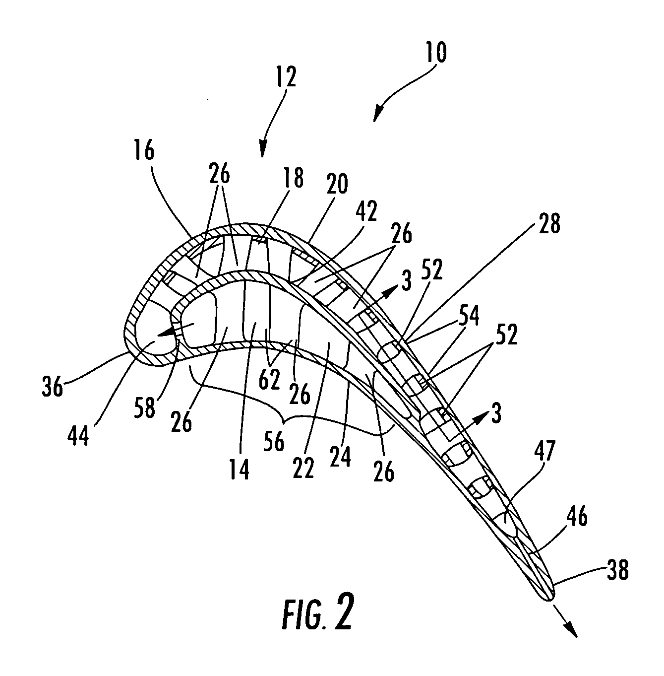 Turbine airfoil cooling system with near wall pin fin cooling chambers