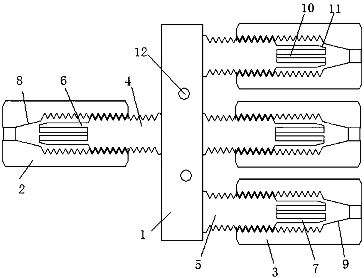 Round wire multi-branch locking connector and connection method thereof