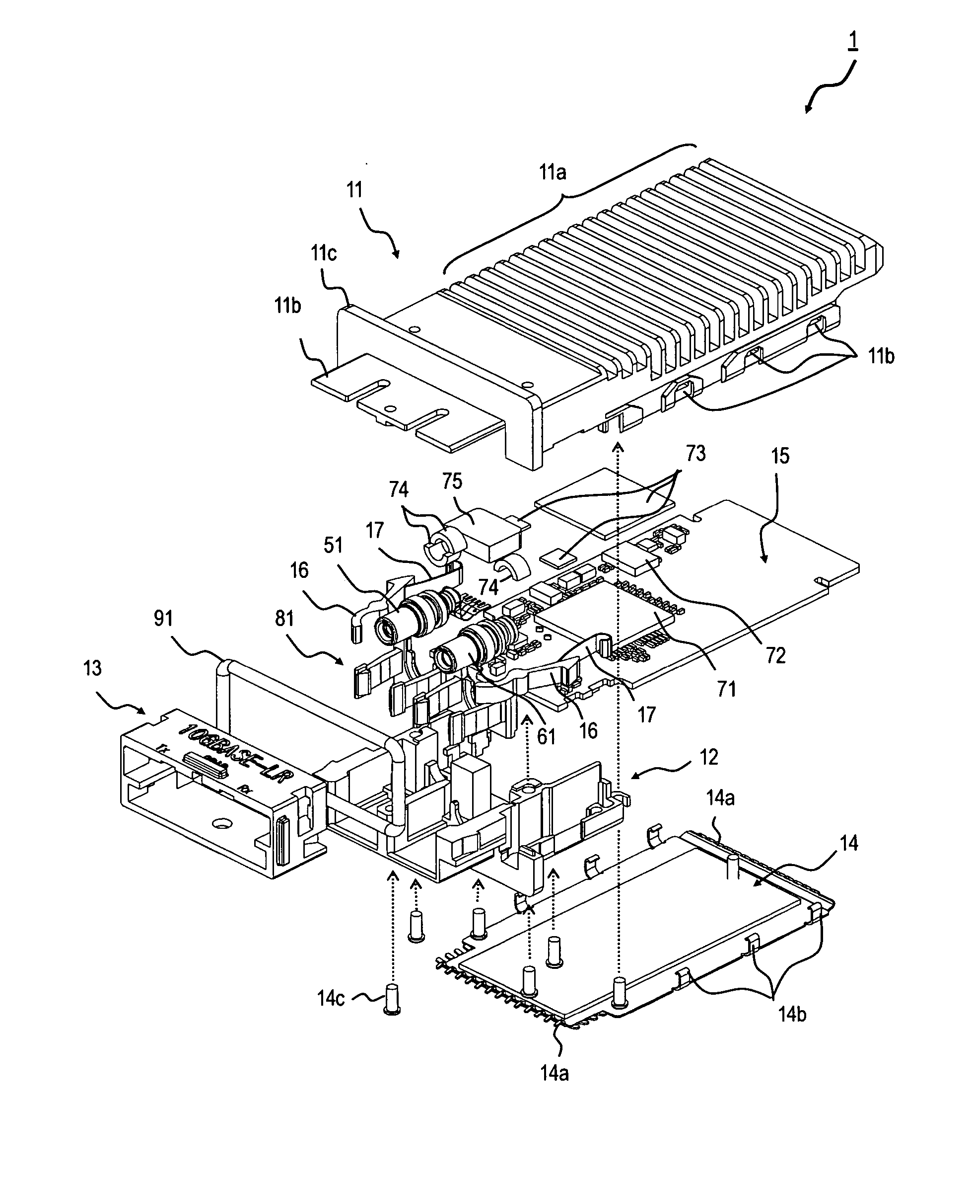 Pluggable optical transceiver with highly shielded structure