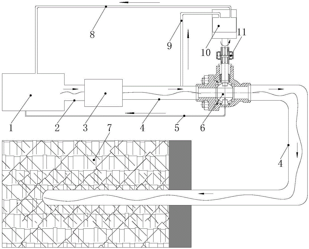 Pulse hydraulic fracturing device and method based on continuous rotary valve