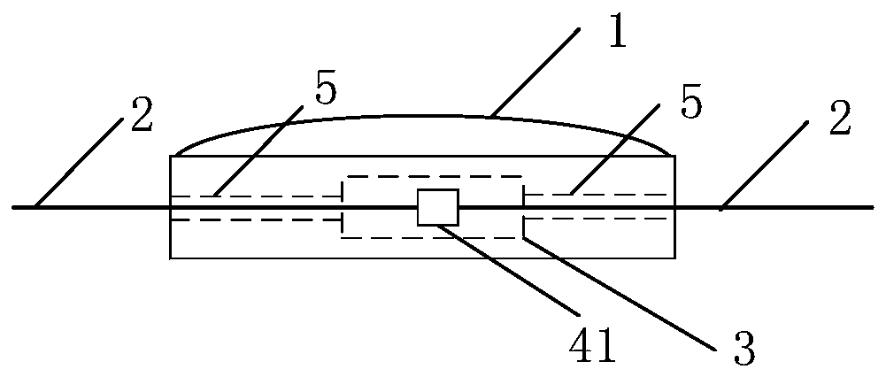 The connection structure and clothing of components and wires