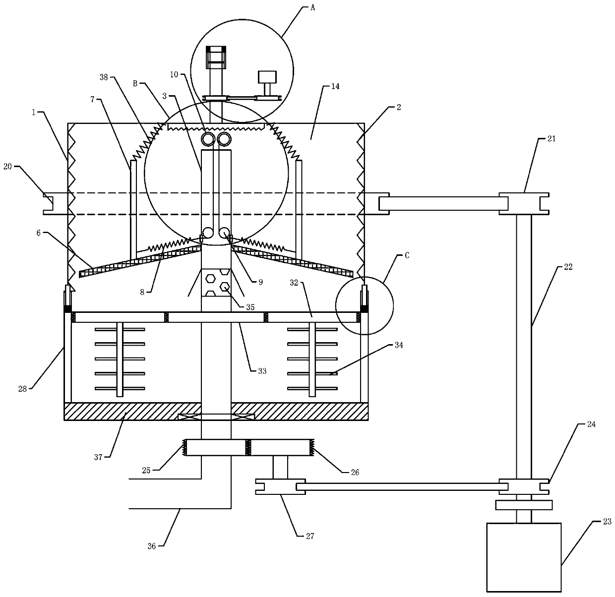 Construction waste treatment device