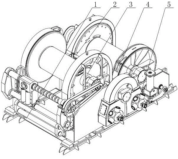 Hydraulic towing machine device