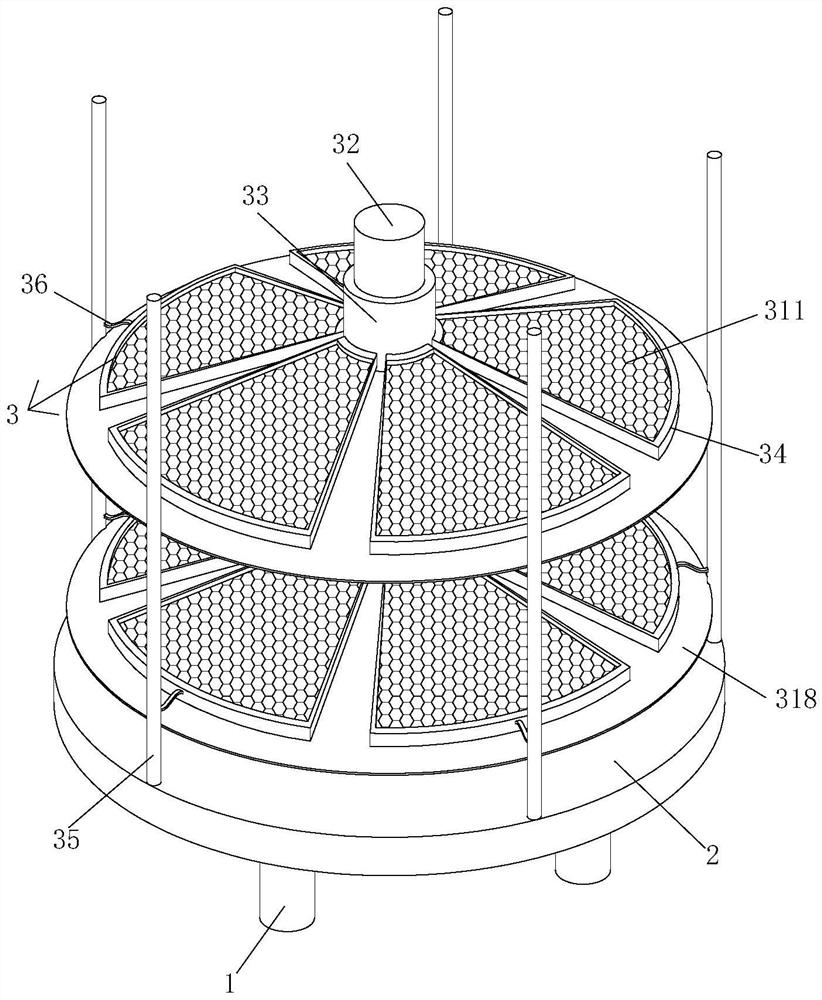 Airing device for agricultural product processing