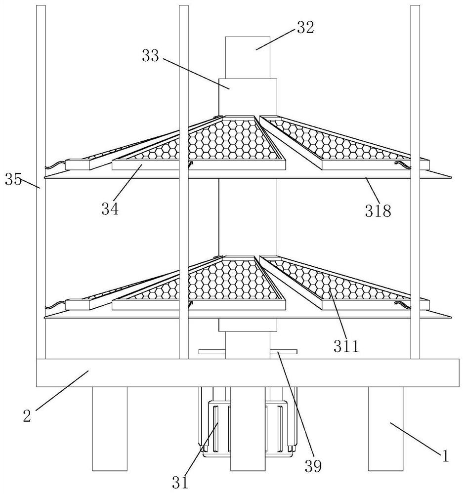 Airing device for agricultural product processing