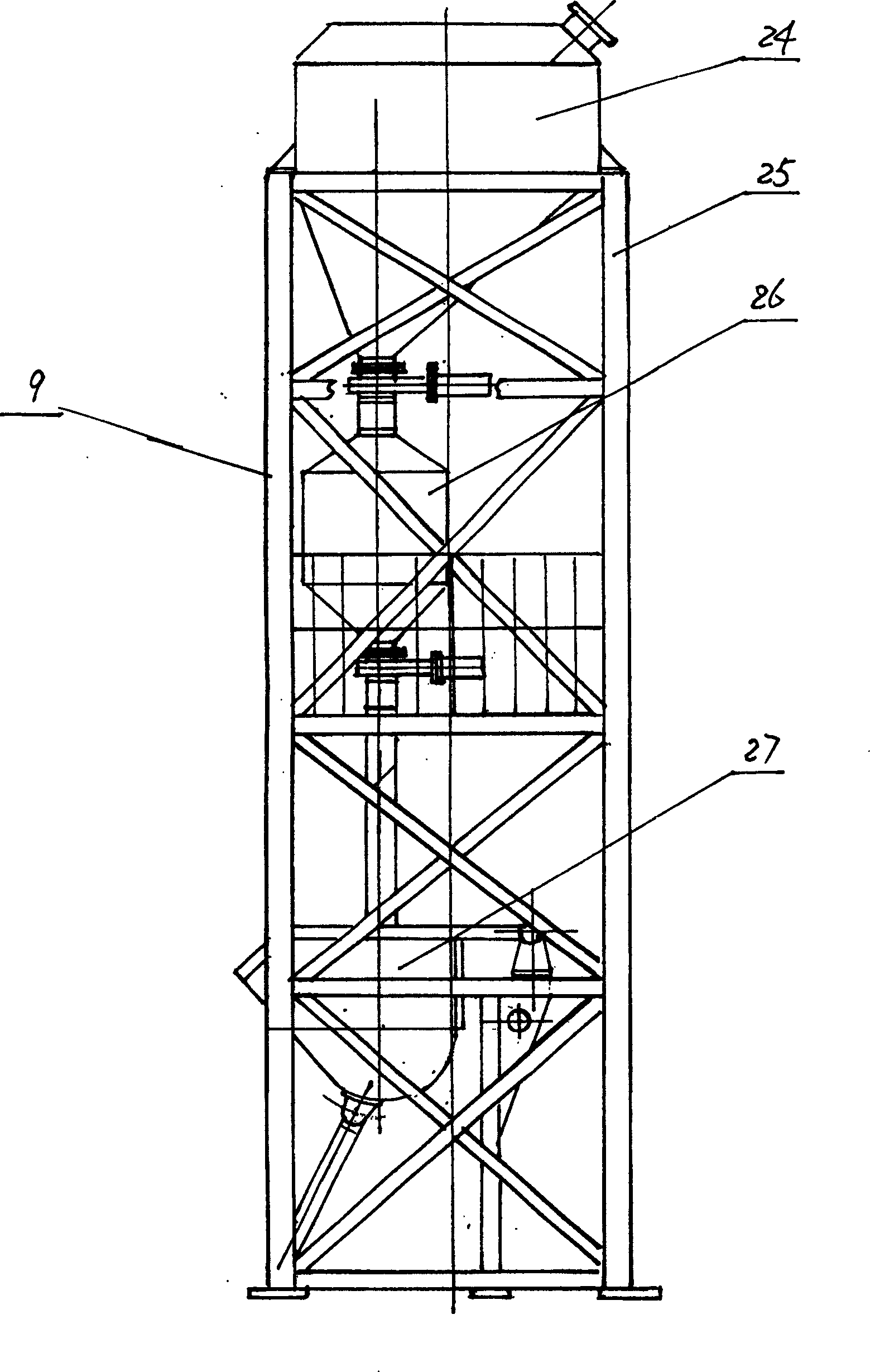 Full-automatic production line of building blocks made of industrial waste and gypsum