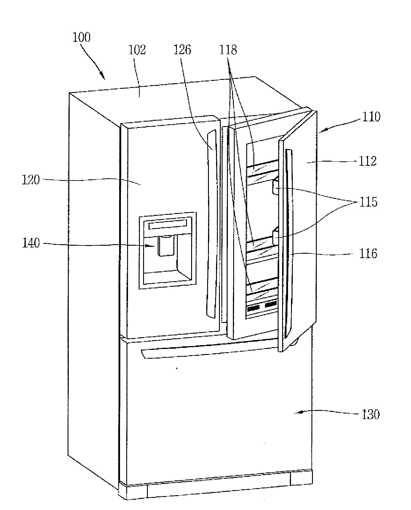 Refrigerator with inner door