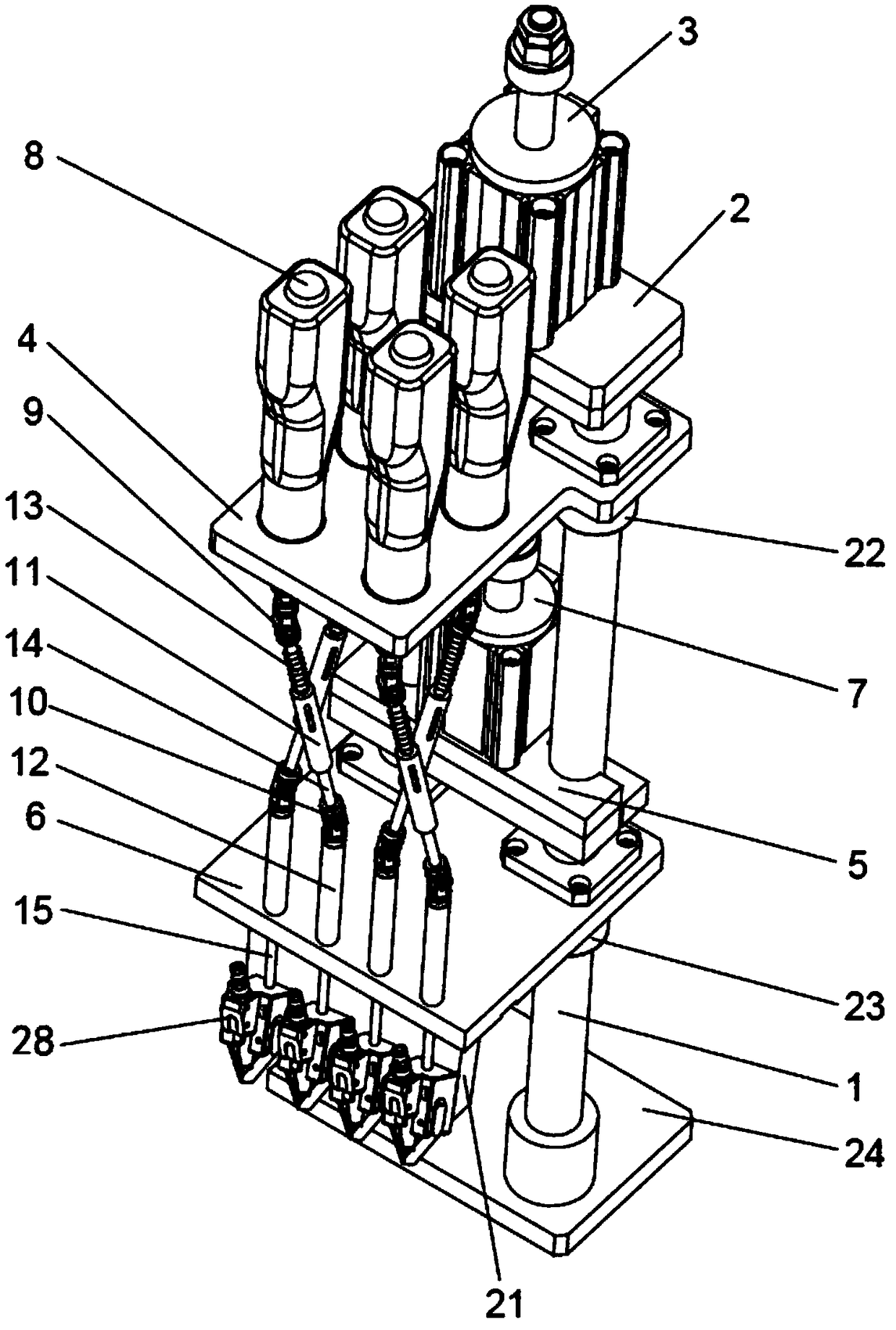 Automatic screw locking mechanism for molded case circuit breaker base and locking and attaching method