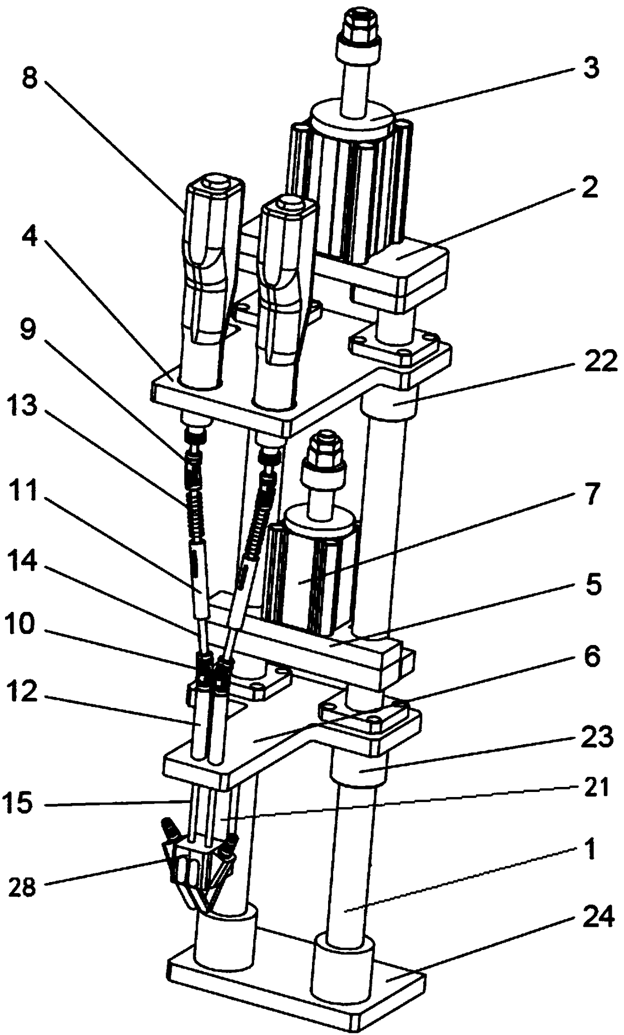 Automatic screw locking mechanism for molded case circuit breaker base and locking and attaching method