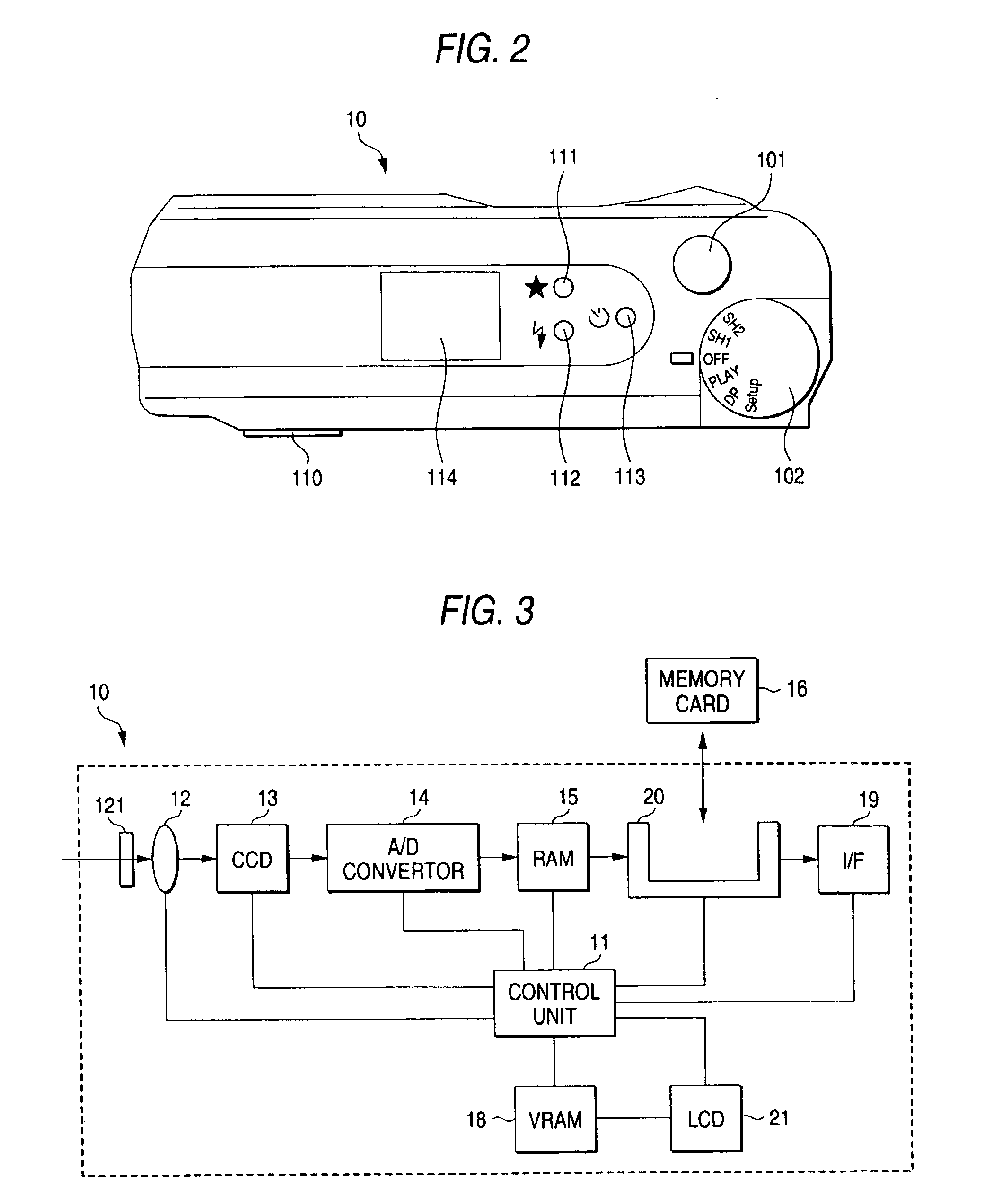 Digital camera having input devices and a display capable of displaying a plurality of set information items