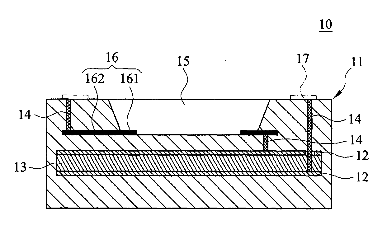 LED Base Structure with Embedded Capacitor