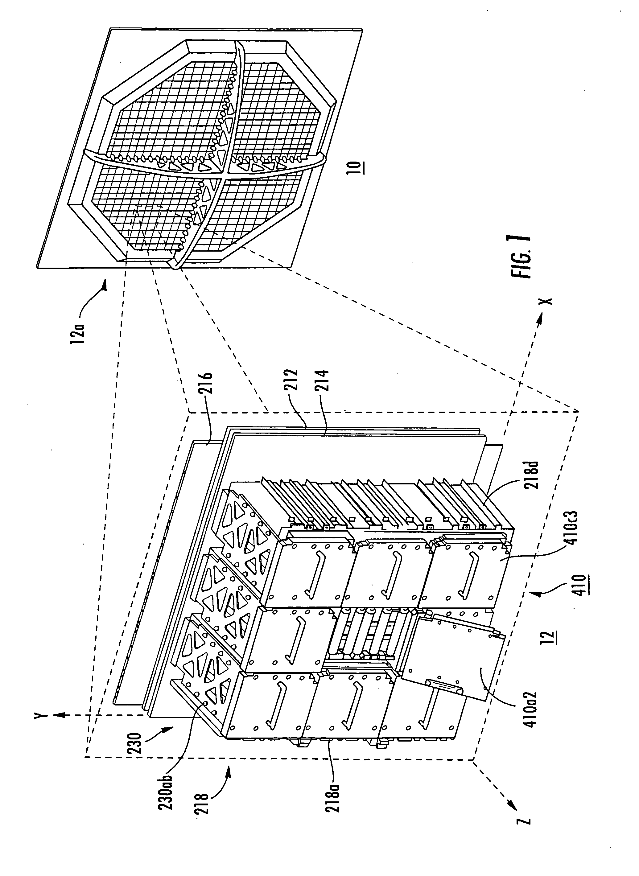 Antenna with compact LRU array