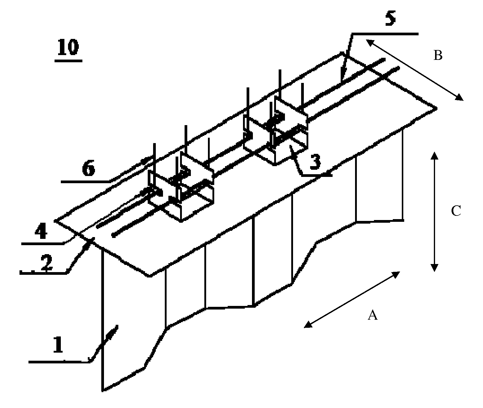 Shear connector for corrugated sheet steel and concrete