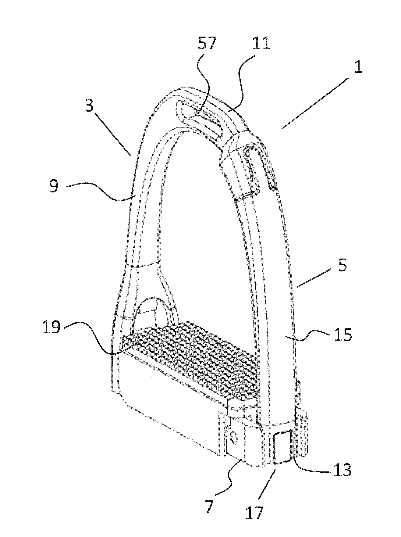 A stirrup iron