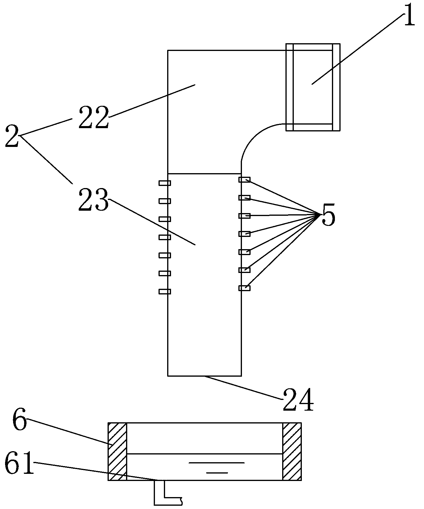 Dust falling device of air film building