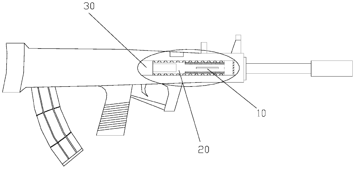 Force applying booster of gun firing pin and control circuit of force applying booster