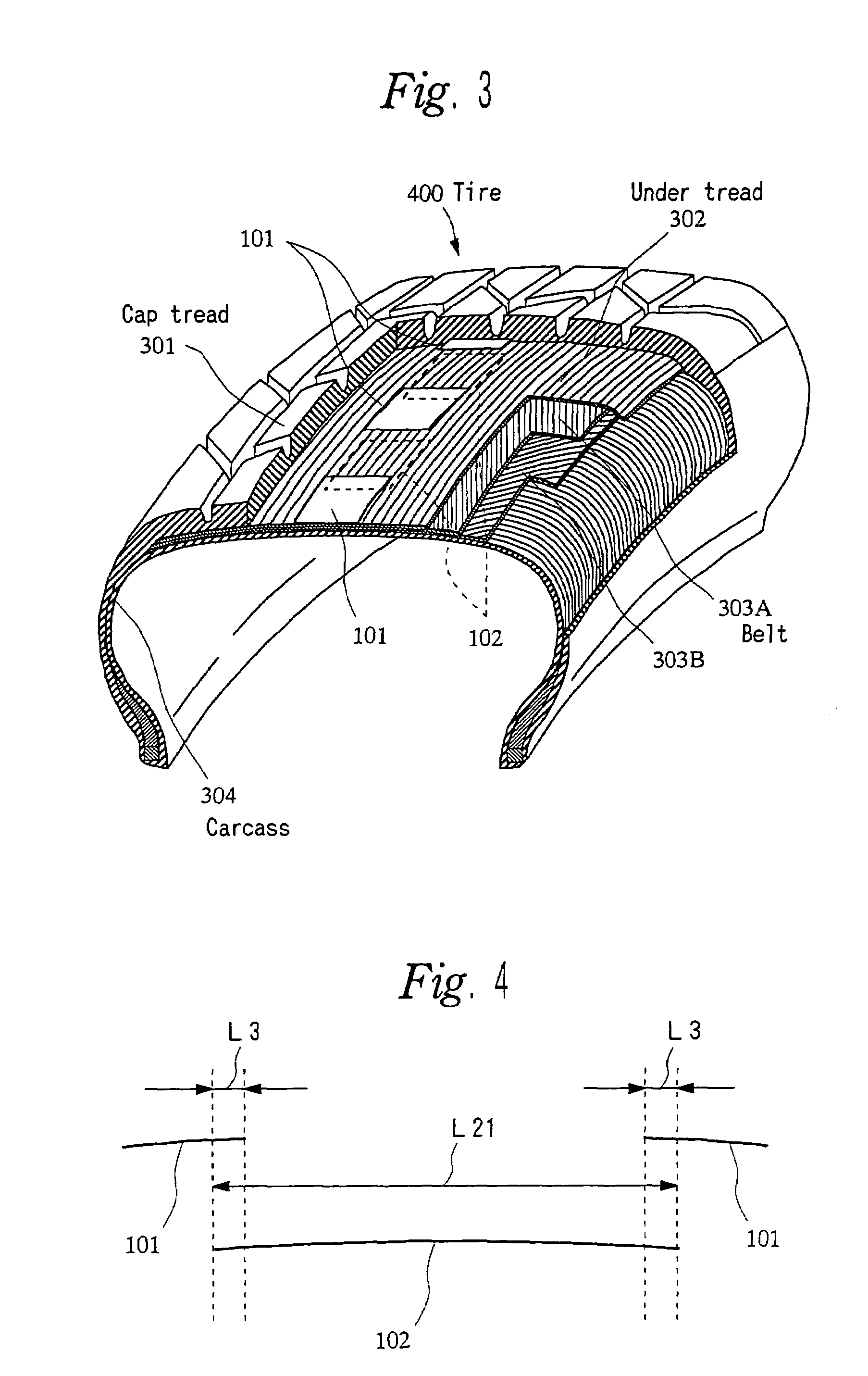 Method for detecting strain state of tire, device for detecting strain state, and the tire