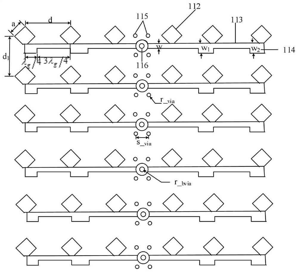 Broadband large-inclination-angle low-sidelobe microstrip array antenna